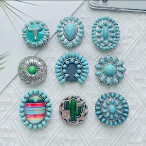 Turquoise Phone Holder, Western, Rodeo, Concho, Cactus, Bling, FREE SHIPPING, RTS