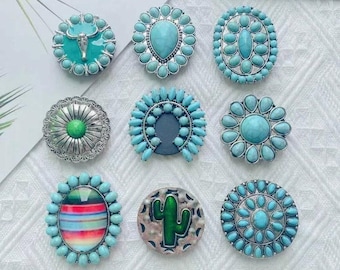 Turquoise concho phone holder, western rodeo bling