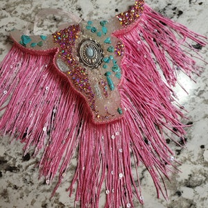 Valentine&#39;s, Custom Car Freshie, Western, Aztec Bull, Turquoise, Cute, For her, Birthday, LARGE BULL