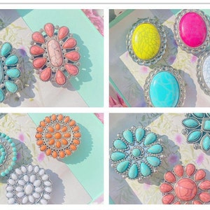 Turquoise Concho Phone Holder: Western Rodeo Bling