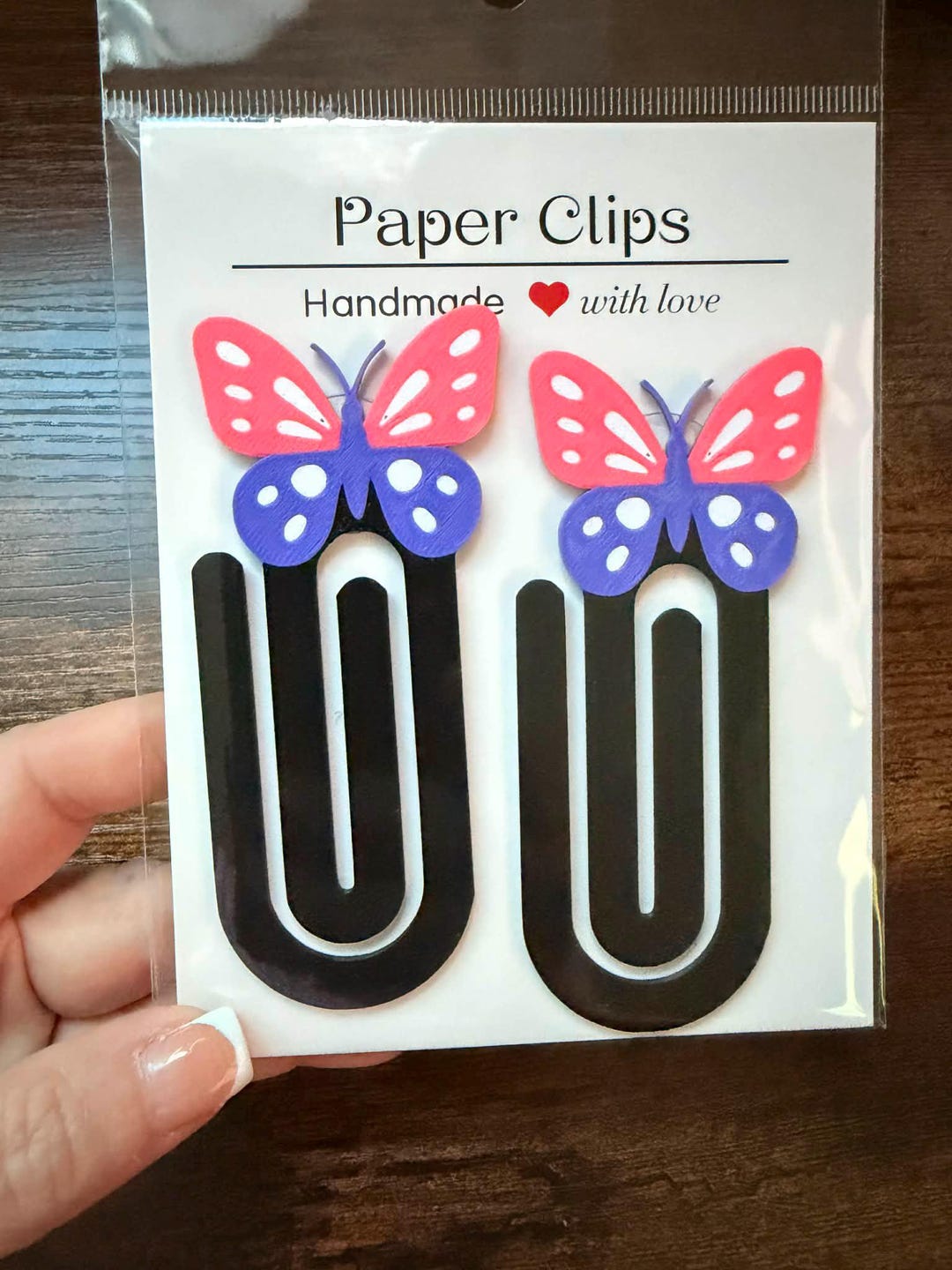 3D Printed Jumbo Butterfly Paper Clips – Pink Purple Planner ...