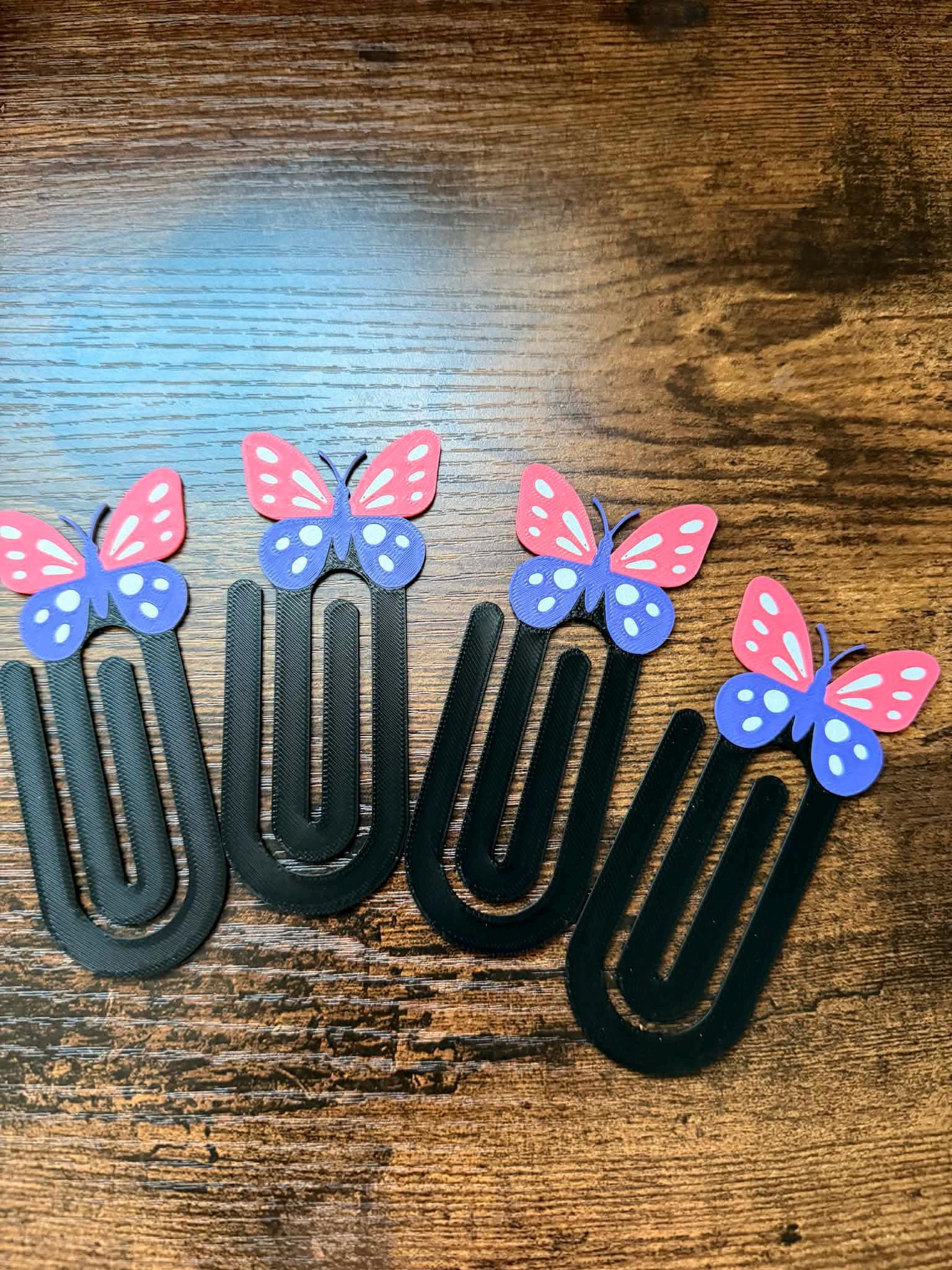 3D Printed Jumbo Butterfly Paper Clips – Pink Purple Planner ...