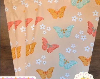 Butterfly Print Poly Mailers, Packaging Envelopes 7.5x10.5 in