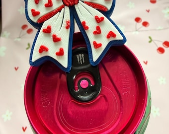 3D Printed Bow Soda Can Tab Opener | Heart Design Nail Saver Keychain