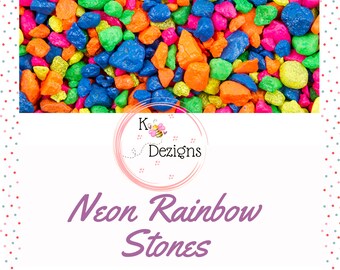 Rainbow Stone Chips 2oz, 4oz, Decorative Stones Inlays Resin Craft Supplies Mosaics Healing Stones, Car Freshies, Aztec, Neon, Freshie