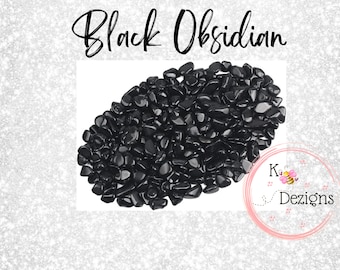 Black Obsidian, Bulk Gemstone Chips 2oz, 4oz, Decorative Stone Inlay Resin Craft Supplies Mosaic Healing Stones, Car Freshies, Aztec, candle