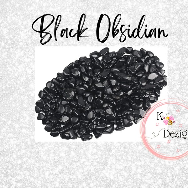 Black Obsidian, Bulk Gemstone Chips 2oz, 4oz, Decorative Stone Inlay Resin Craft Supplies Mosaic Healing Stones, Car Freshies, Aztec, candle