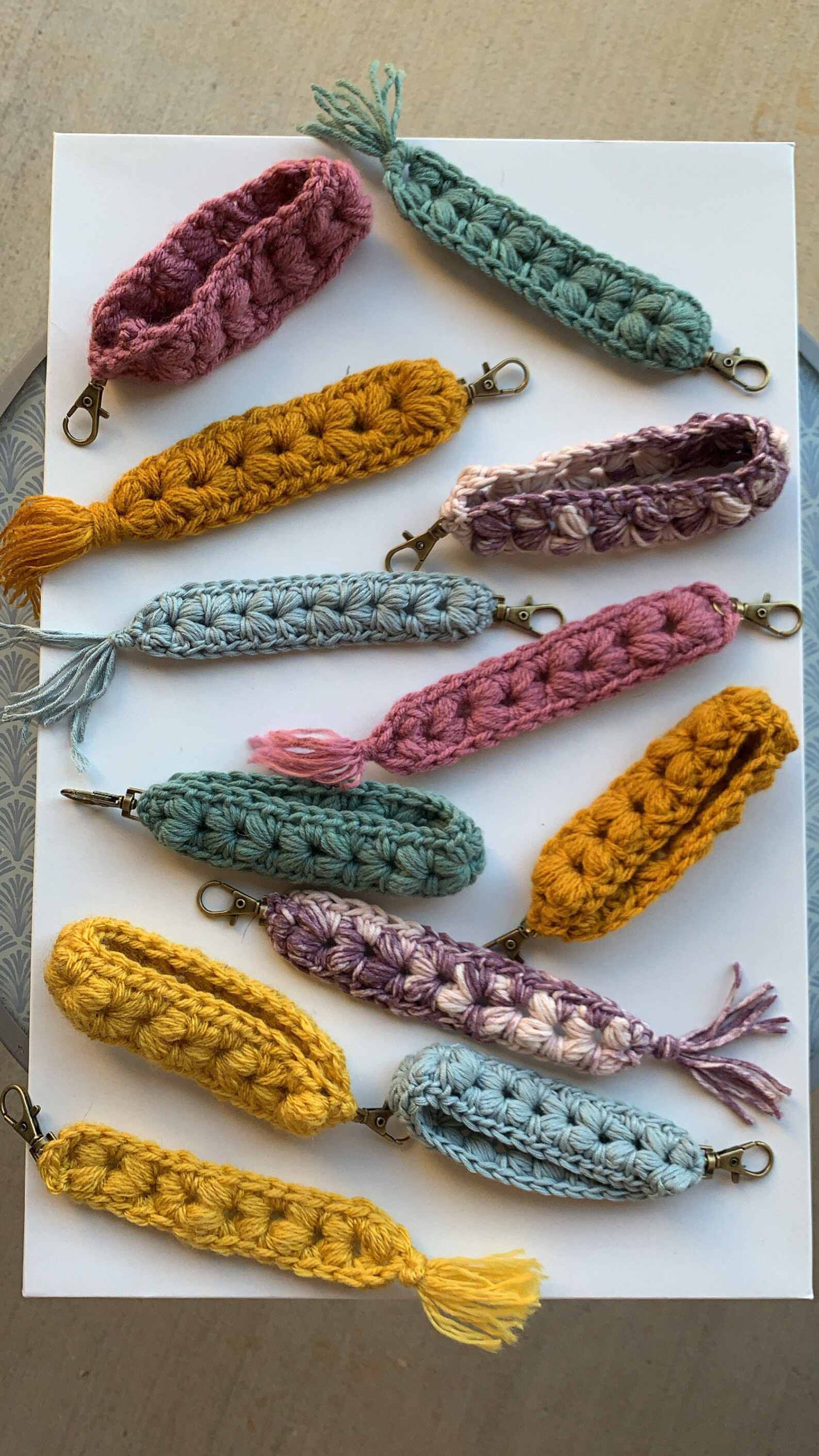 Boho Crocheted Keychain/Wristlet Etsy