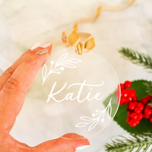 Custom Name Ornament Acrylic Ornament Custom Christmas Gift Gift Tag ...