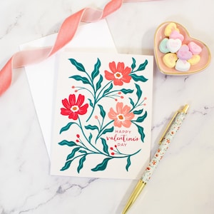 Tarjeta feliz del día de San Valentín / Tarjeta del día de San Valentín / Tarjeta de amor / Ilustración / Edificante / Tarjeta de felicitación / Aniversario / Tarjeta linda