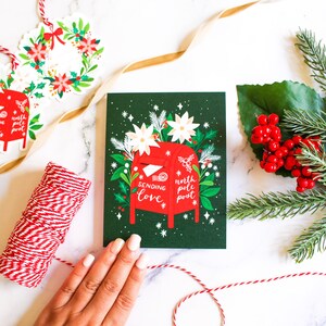Tarjeta de buzón de Navidad / Tarjeta de Navidad / Correo navideño / Envío de amor / Tarjeta navideña / Ilustración / Correo del Polo Norte / Cartas a Santa