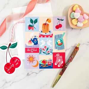 Gran tarjeta de pareja / Tarjeta del día de San Valentín / Tarjeta de amor / Ilustración / Edificante / Tarjeta de felicitación / Aniversario / Linda tarjeta de San Valentín