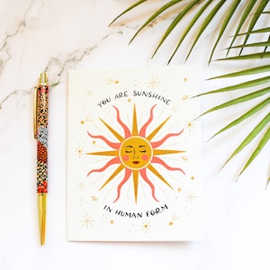 Usted es tarjeta de sol / tarjeta solar / tarjeta de felicitación / aliento / tarjeta diaria / ilustración / edificante / celestial / recordatorio suave