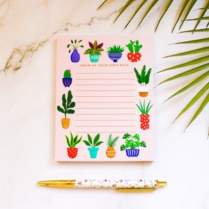Plants Notepad | Memo pad | Notepad | Stationery | Teacher Gift | Desk Pad | Positive | Gentle Reminder | Plant lady | Plant lover gift