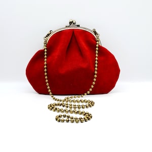 Borsa clicclac in alcantara rosso