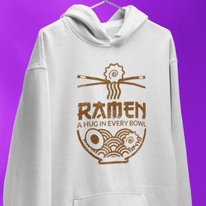 Ramen Hug Hoodie | Noodle Bowl & Chopsticks | Foodie and Japanese Culture Apparel - Cozy, Stylish, Perfect for Asian Food Lovers!
