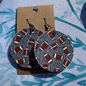 Football Wooden Earrings