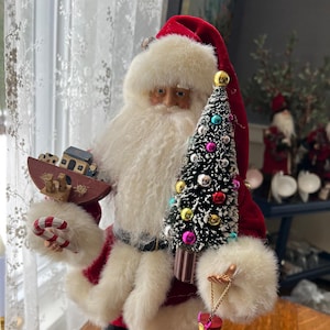 Under the Tree Olde World Father Christmas ~ OOAK Santa Claus with Gifts & Toys ~ Handcrafted Traditional Santa Collectible ~ Christmas Gift