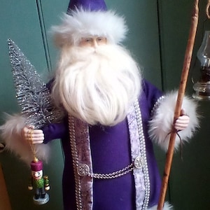 MAINE MADE Purple Father Christmas ~ Christmas Gift ~ Mother's Day Gift~ Vintage Santa Claus ~Old World Father Christmas ~Santa Collectible