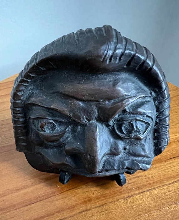 Carved Wood Theatrical Mask ~ Greek Tragedy Carved