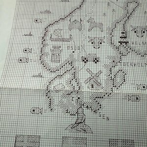SKANDINAVIEN Karte Kreuzstichmuster von Susan Hillis Designs ~ Einzigartiges Projekt zeigt skandinavische Schätze ~ Wanddekoration oder Kissen