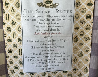 Seltenes Vintage Geschirrtuch ~ Englisches Küchentuch im Ruhestand!