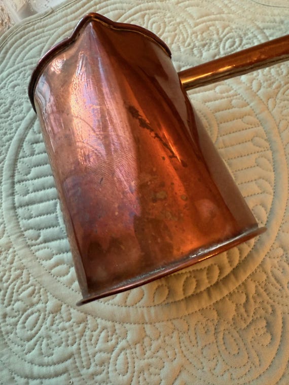 Vintage Copper Chocolate Pot/Coffee Pot~Wooden Handle Solid Copper Fittings Tin Lined~Beautiful Patina ~ Antique Copper Chocolate/Coffee Pot