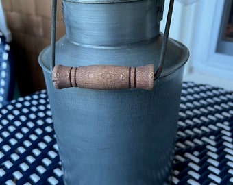 POTTERY BARN Galvanized Metal Decorative Container ~ Perfect for Flowers, Holiday Decorating, Vintage Centerpiece ~ Use Indoors or Outdoors