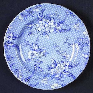 Pair of Rare Penny Lane Honeywell 10 3/8&quot; Dinner Plates Made in England~Highly Collectible~Used Blue & White Transferware ~SPODE Collectible