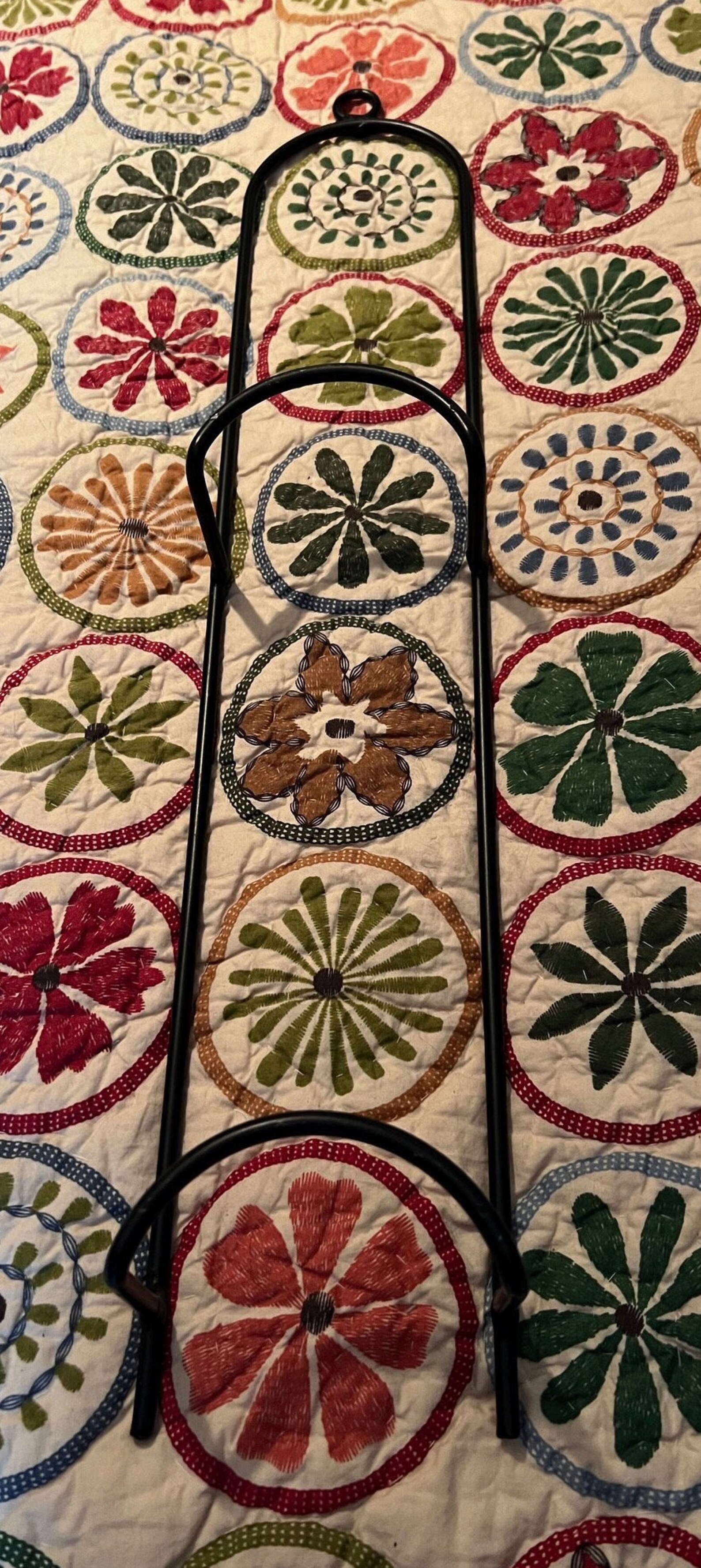 LONGABERGER Wrought Iron Wall Plate or Platter Holder Two Tiered Iron