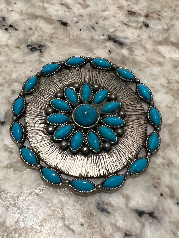 Huge Vintage Native American Jewelry Navajo Zuni Turquoise Sterling Silver Flower Bracelet Huge Vintage Native American Jewelry Navajo Zuni Turquoise Sterling Silver Flower Bracelet