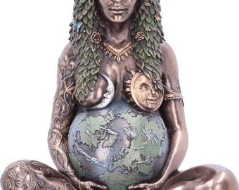 Mother Earth Gaia Art Statue Painted Figurine | Gothic Gifts