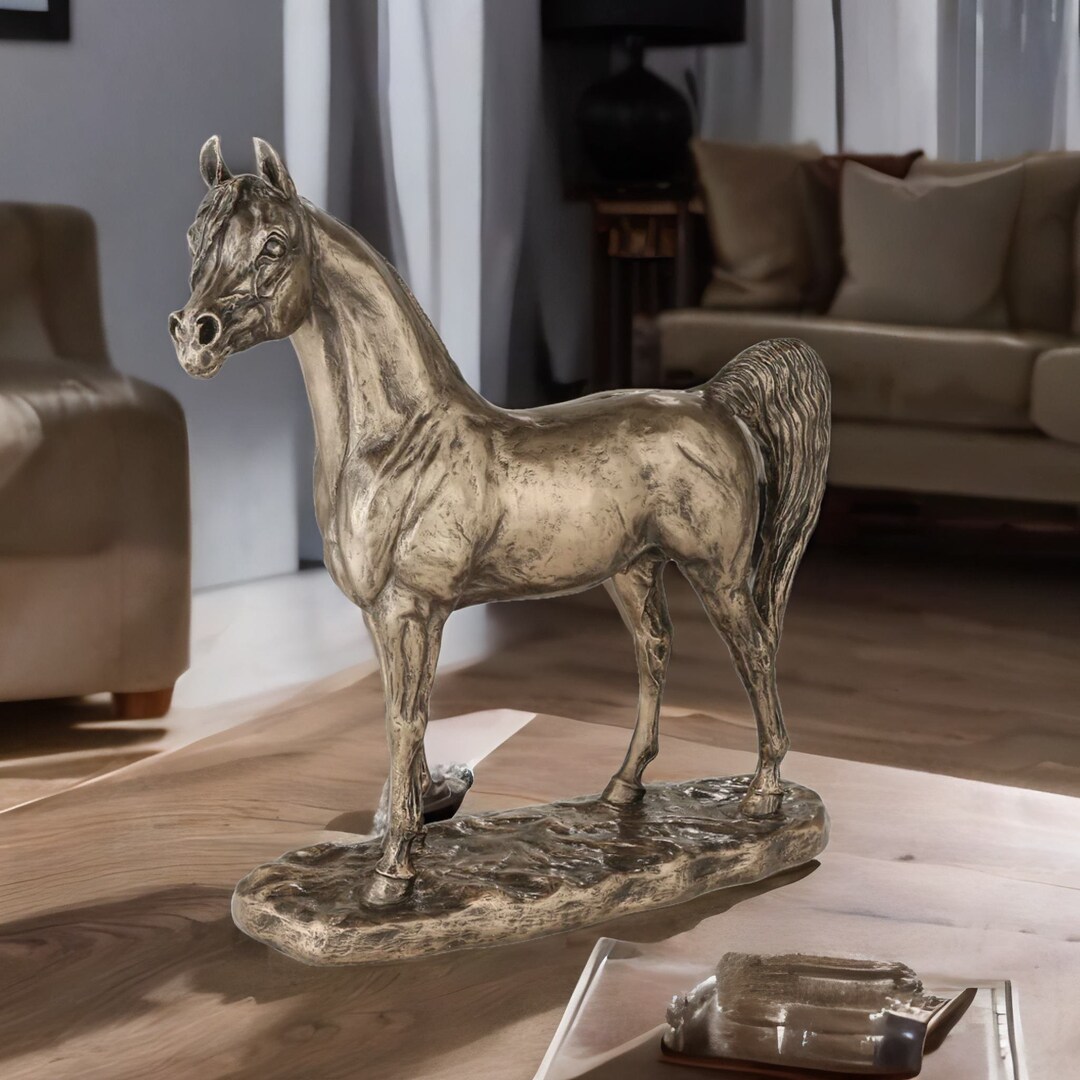 Arab Stallion Large Horse Figurine Animal Sculpture Home Decor Etsy