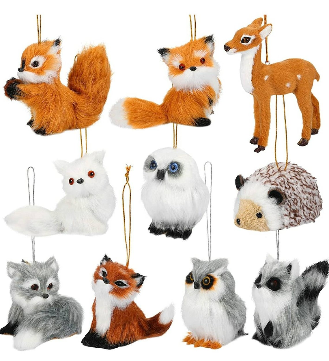 Adorable Faux Fur Ornaments Woodland Forest Animals Etsy