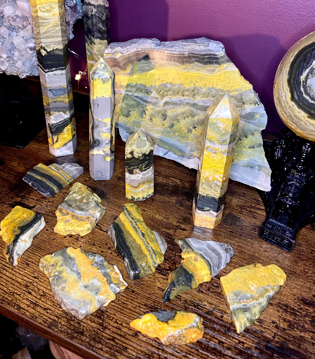 Brightly Colored Genuine Bumble Bee Jasper Slab/free From Etsy