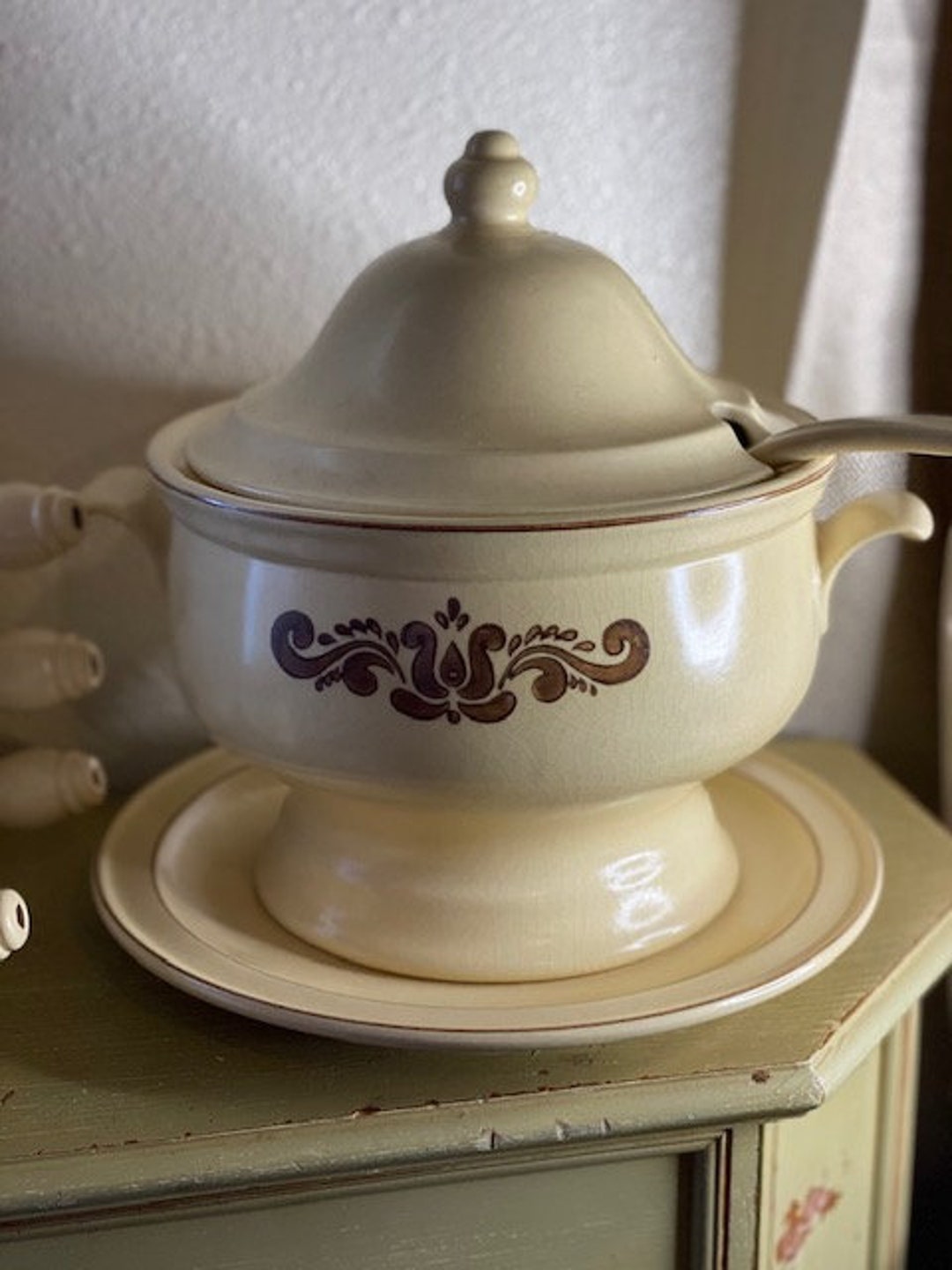 Tureen & Lid W/ladle Village made in USA by PFALTZGRAFF Etsy