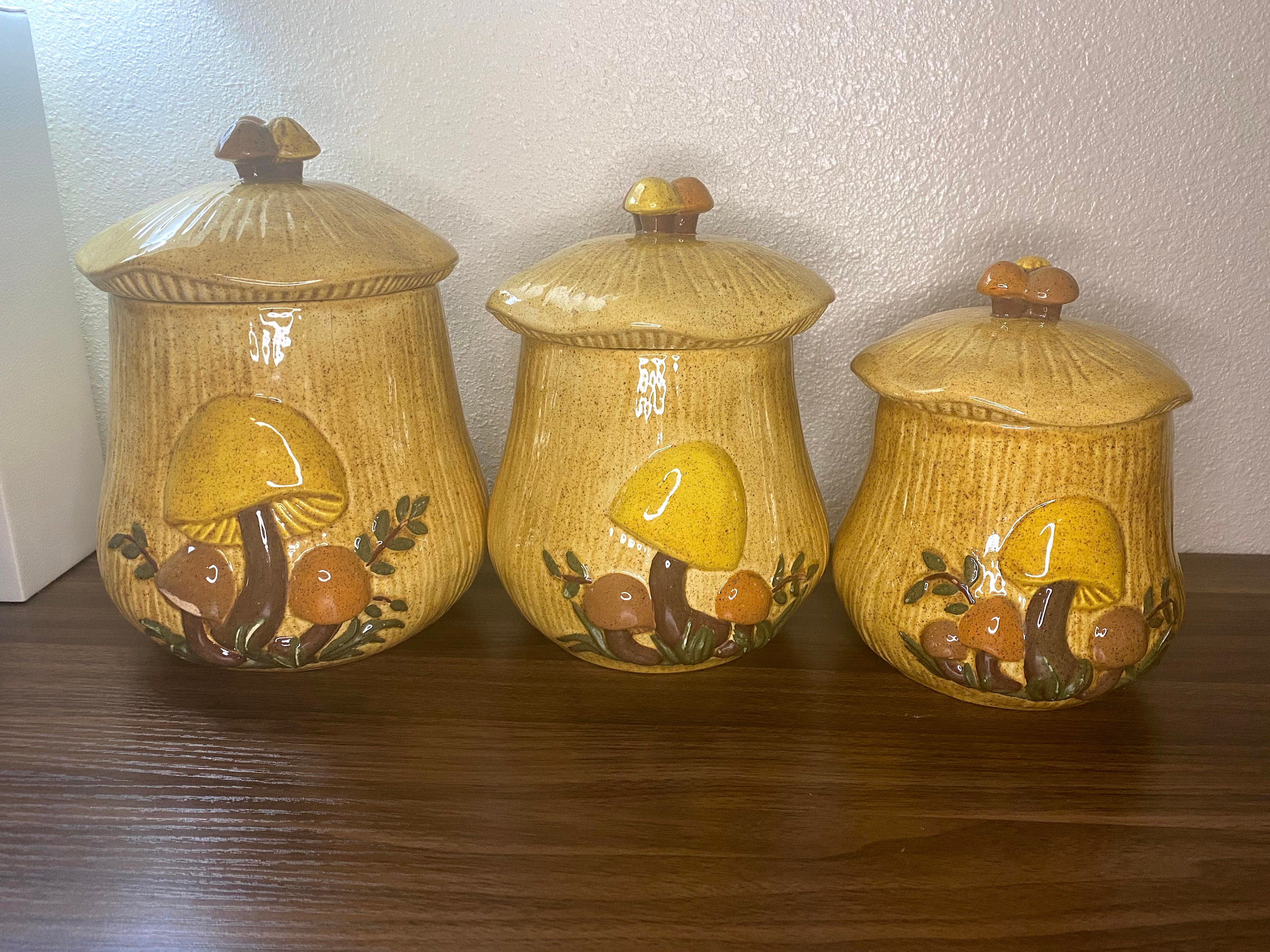 Mushroom Canisters for sale Only 3 left at 70
