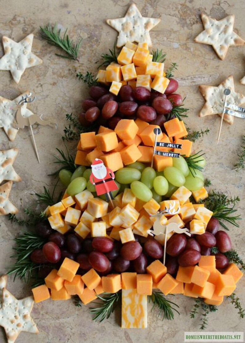 Easy Holiday Appetizer Christmas Tree Cheese Board Png | Etsy