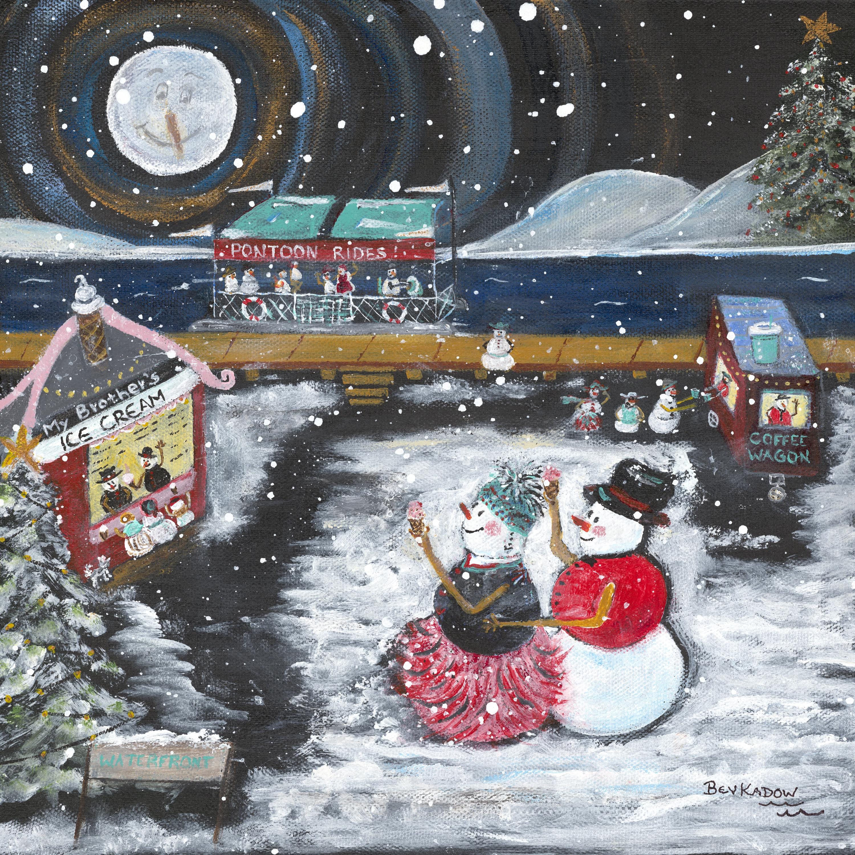 雪だるまキャンバス絵画 8