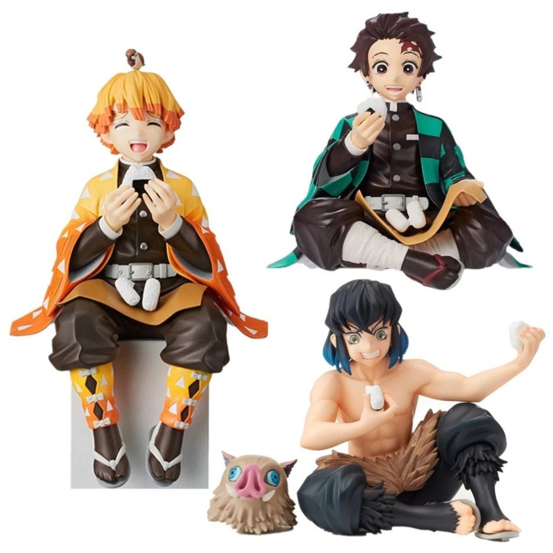 Kimetsu No Yaiba Zenitsu Comiendo Onigiris Figura En Caja