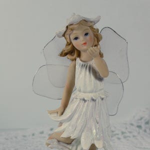 6&quot; Ceramic Angel Figurine with Gassamr Wings