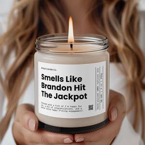 Hit The Jackpot | Engagement Gift | Engaged Candle | Wedding Gift | Funny Engaged Gift | Bridal Shower Gift | Custom Engagement Gift