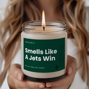 New York Jets Kerze, Spieltag Dekor, lustiges Jets Geschenk, riecht nach Jets Win, Geschenk für Papa, Geschenk für Mama, Fußballfan Geschenk, Jets Fan Geschenk