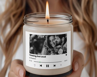 Custom Song Candle | Personalized Valentine&#39;s Day Gift | Custom Anniversary Gift | Engagement Gift | Custom Wedding Gift | Unique Candle