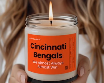 Cincinnati Bengals Candle, Gift for Him, Game Day Decor, Funny Bengals Football Fan Gift, Housewarming Sports, Gift For Bengals Fan