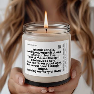 Thinking of You Gift, Sympathy Gift, Passing Gift,  Condolences Gift, Lost A Loved One Gift, Custom Candle, In Loving Memory Gift