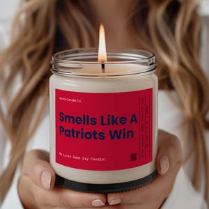 New England Patriots Candle, Sunday Funday Football Candle, Game Day Decor, Gift For Patriots Fan, Football Fan Friend Gift, Lucky Game Day