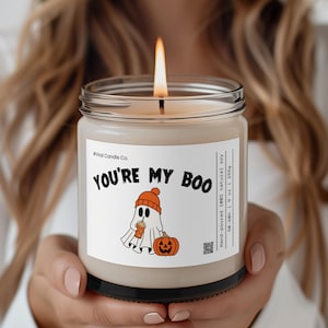 You&#39;re My Boo Halloween Candle, Halloween Ghost Pumpkin Candle, Ghost Candle, Halloween Decor, Halloween Gift, Pumpkin Candle, Fall Candle