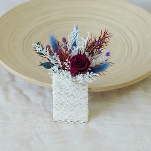 Burgundy Red&Navy blue Flowers Boutonnieres,Wedding Natural Flowers groom&#39;s Brooch/Buttonhole,Wedding flowers bouquet, Lapel pin Boutonniere