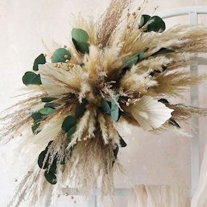 Natural Rustic flowers Archway flower Wedding arch/arbor,Arch&Chuppah Decoration Flower Swag Backdrop,Pampas grass,Bohemian  Wedding Floral